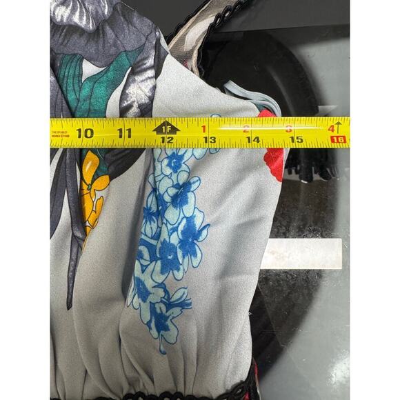 Badgley Mischka Floral Grommet Maxi Halter Size 4 Wedding Guest Vacation - Picture 7 of 12